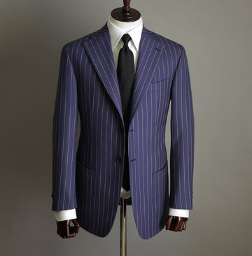 The Regent Stripe Suit – full front view on mannequin