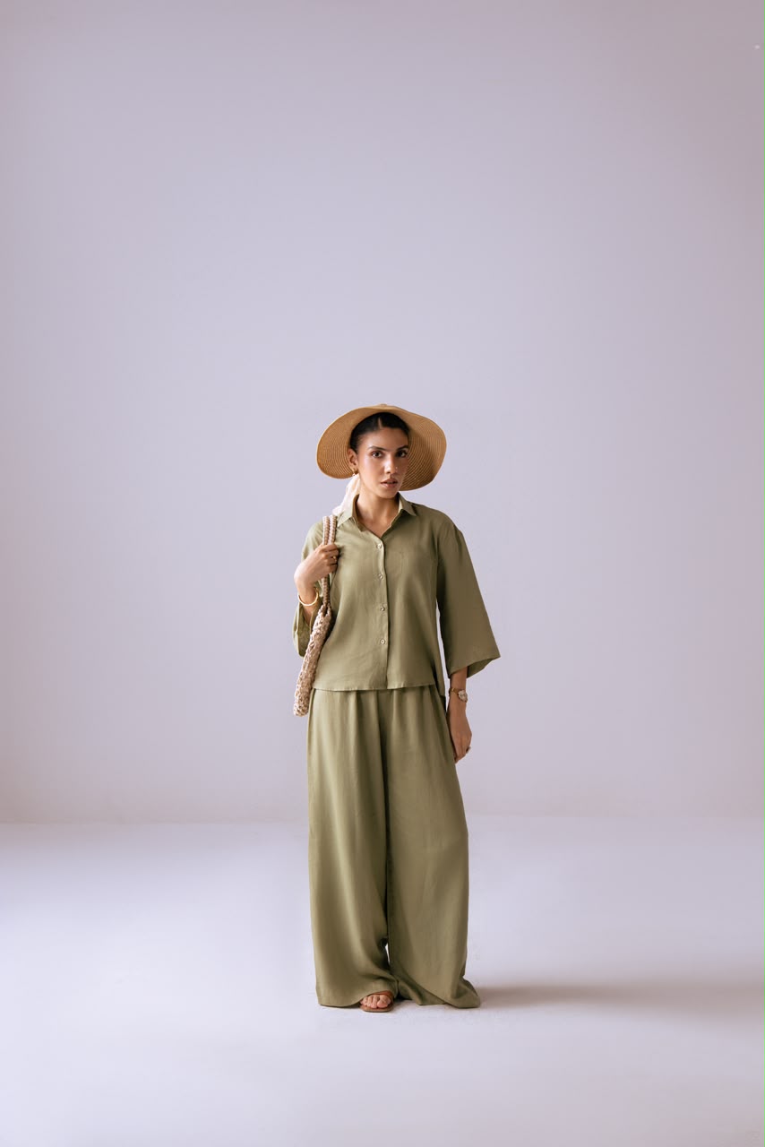 The Easy Escape Trousers - styled with Slow Season Shirt