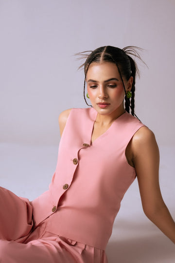The Day Off Set – Pink Vest & Balloon Pants