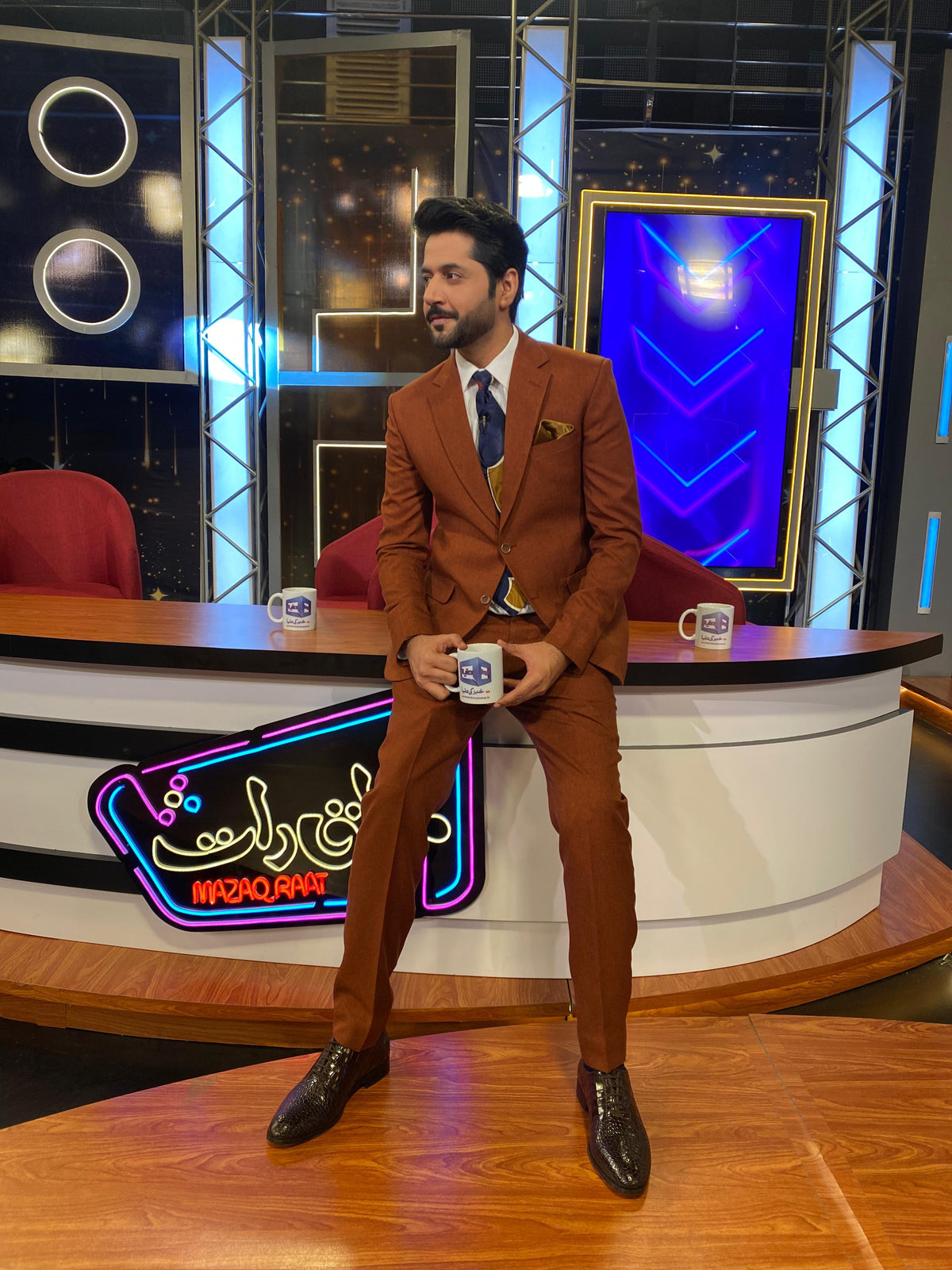 Burnt Cognac Statement Suit
