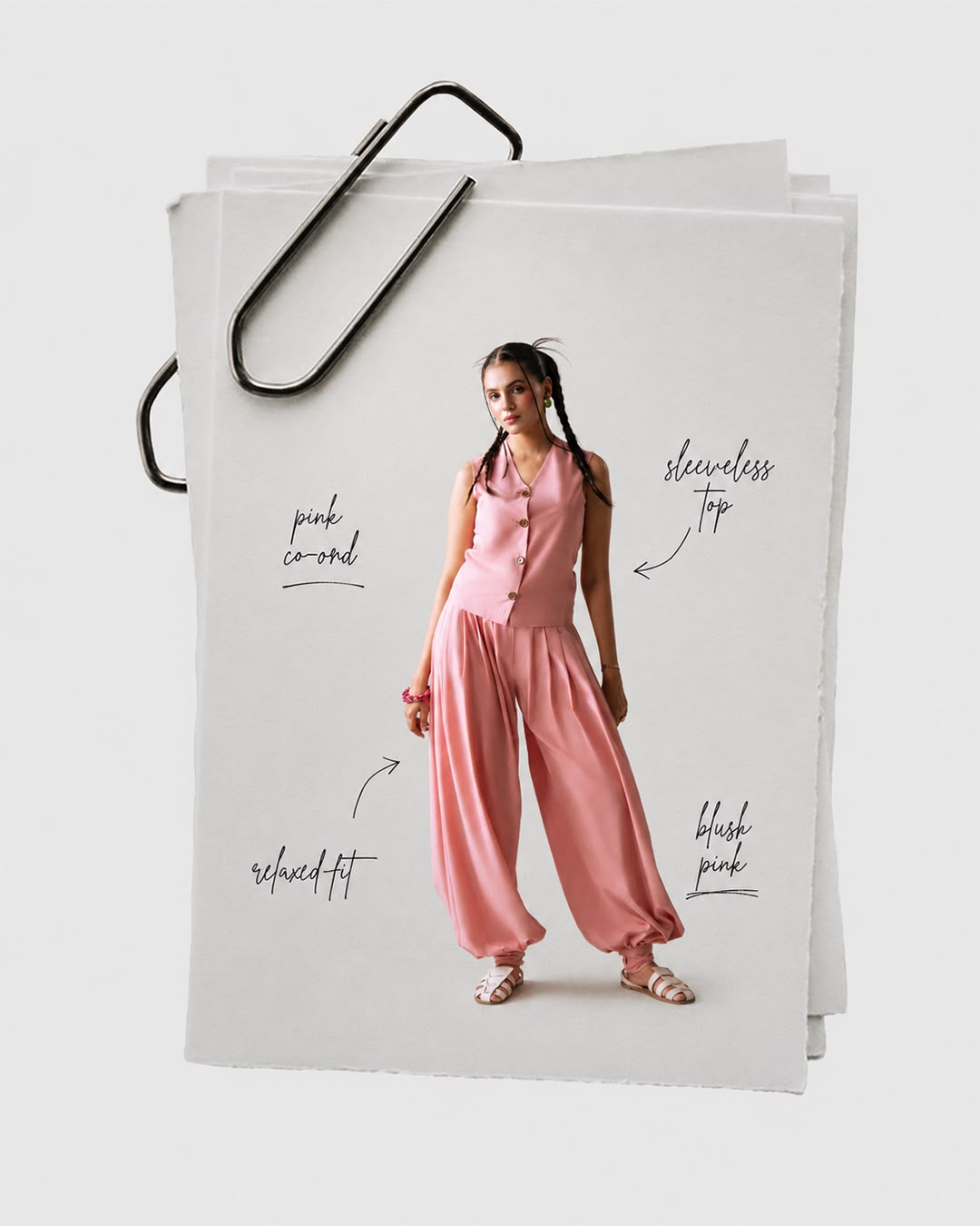 The Day Off Vest - full length with white trousers