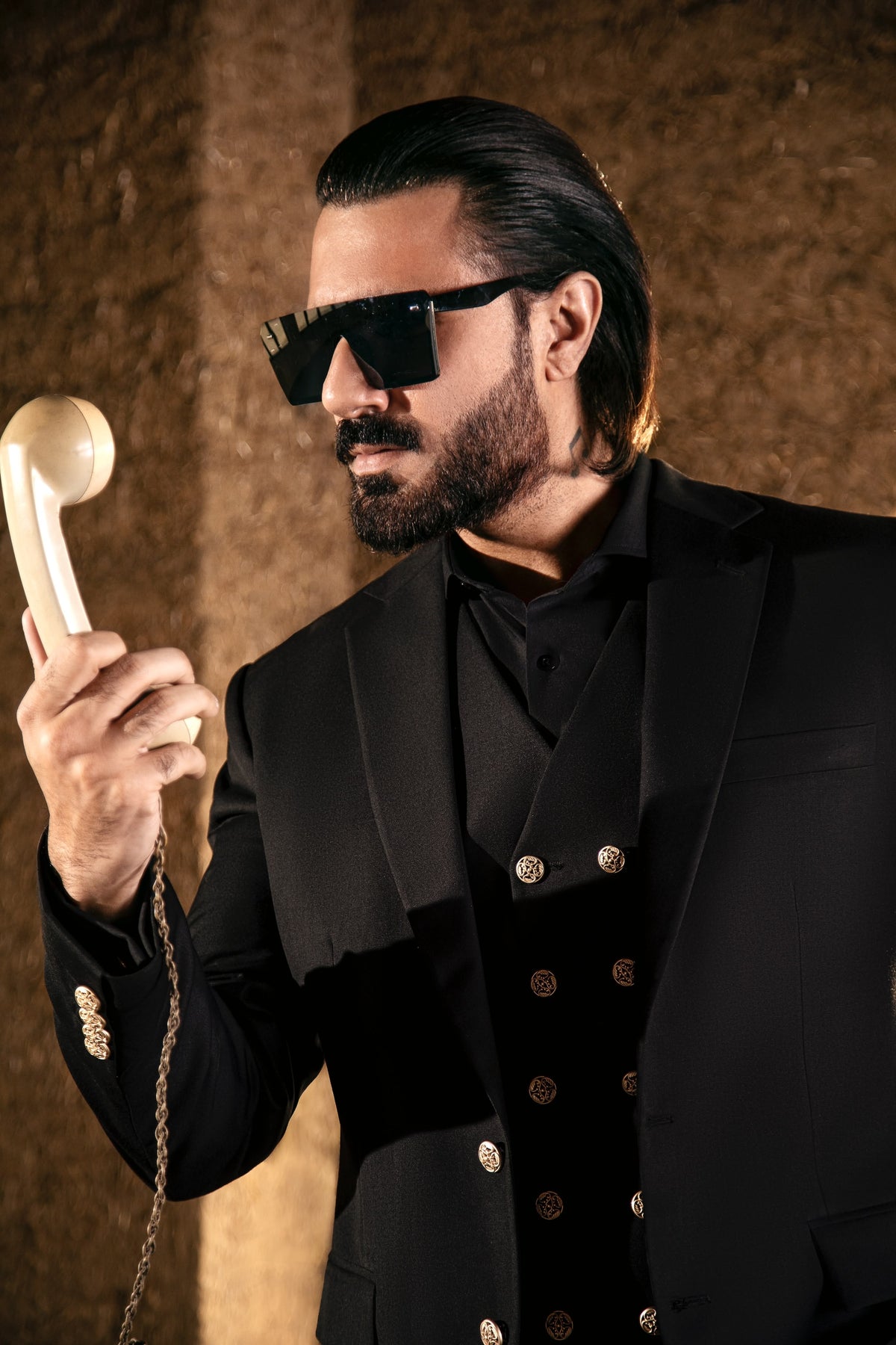 Classic Black Three-Piece Tailored Suit