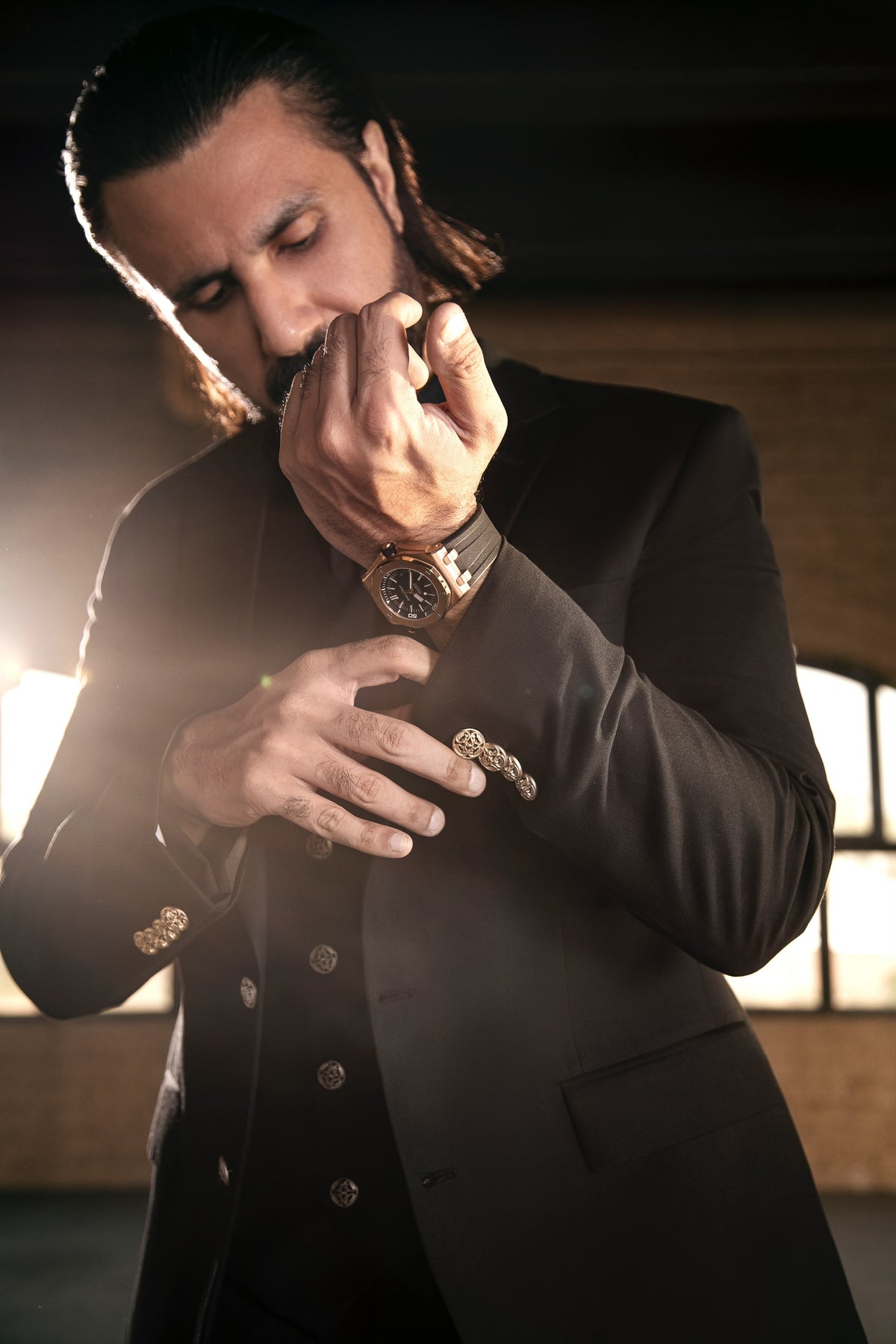 Classic Black Three-Piece Tailored Suit