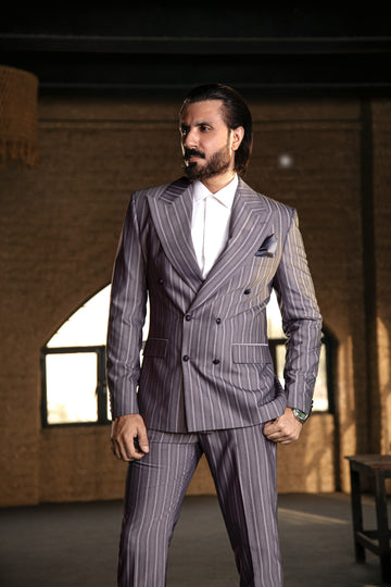 The Sovereign Stripe Double-Breasted Suit